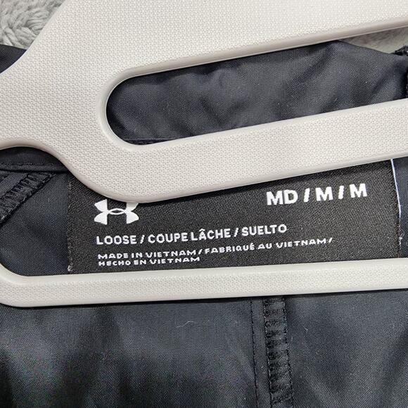 Under Armour Jacket Womens M Black Loose Fit Storm Full Zip High Low Split Hem - Picture 6 of 12